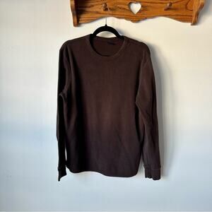 GAP Vintage Y2K Chocolate Brown Long Sleeve Men's Thermal Size Large